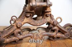 Antique Vintage Cast Iron Hay Trolley Barn Farm Pulley Tool wheel unloader