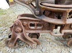 Antique Vintage Cast Iron Hay Trolley Unloader Pulley Barn Primitive Pat. 1905