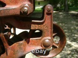 Antique Vintage Cast Iron Louden Royal Hay Trolley Pat1896 Farm Barn Pulley Tool