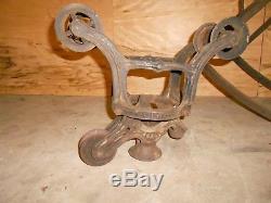 Antique Vintage Cast Iron Newton N. J. Hay Grapple with King Trolley, Farm Tool