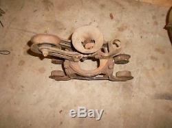 Antique Vintage Cast Iron Newton N. J. Hay Grapple with King Trolley, Farm Tool