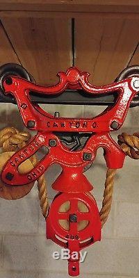 Antique Vintage Cast Iron Ney MFG Co. Hay Trolley/Old Farm Tool