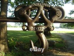 Antique Vintage Cast Iron Ney Merchandise Carrier Hay Trolley Farm Pulley