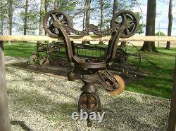 Antique Vintage Cast Iron Ney Mfg. Hay Trolley Pat. 1879 Farm Barn Tool