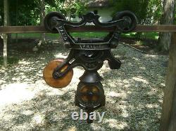 Antique Vintage Cast Iron Ney Mfg. Hay Trolley Pat. 1887 Farm Barn Pulley Tool