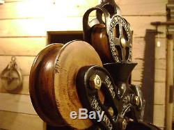 Antique Vintage Cast Iron Ney Mfg Hay Trolley Pat. 1887 Farm Tool Pulley