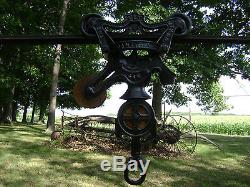 Antique Vintage Cast Iron Ney Mfg. Hay Trolley Pat. 1887 Old Farm Tool Pulley