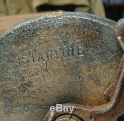 Antique Vintage Cast Iron Starline Barn Pulley Rustic Farm Primitive double star