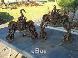 Antique Vintage F. E Myers Hay Trolleys