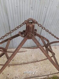 Antique Vintage Myers Claw Hay Grapple Forks Trolley
