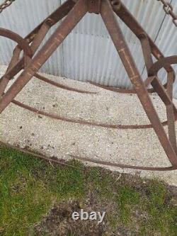 Antique Vintage Myers Claw Hay Grapple Forks Trolley