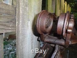 Antique Vintage Ney Hay Trolleypulleycast Ironfarm Toolchandelierbarnloft