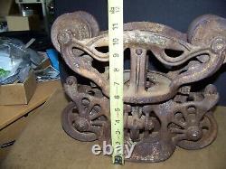 Antique Vintage Porter Hay Trolley Carrier Cast Iron Pulley Farm Barn