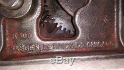 Antique Vintage Sasgen Derrick Co. Chicago U. S. A. Hand winch Collectable