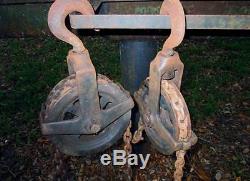 Antique Vintage Weston Differential Chain Pulley Block Tackle 1 Ton All Original