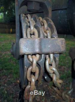 Antique Vintage Weston Differential Chain Pulley Block Tackle 1 Ton All Original