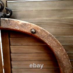 Antique Wood Cast Iron Louden Hoisting Singletree Hay Trolley Lift Farm Barn