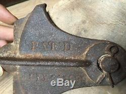 Antique Wood Iron Barn Pulley E J & Wm Lindsay Milwaukee Wisconsin 1880s Patent