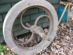 Antique Wood and Cast Iron Flat Belt Mill Pulley