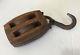 Antique Wooden Pulley Hand Forged Iron Hook Very Unusual Nautical Block Tackle