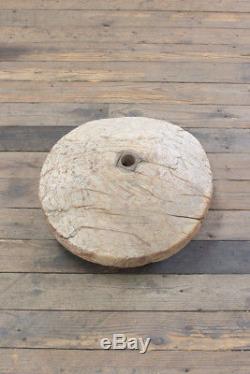 Antique Wooden Pulley Wheel
