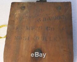 Antique Wooden Whitman Barnes #51 Barn Pulley 1800's Block And Tackle Massive