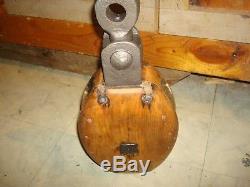 Antique Wooden/brass Heavy Duty Nautical Maritime Ship Pulley 3''steel Wheel