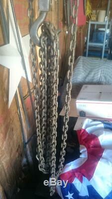 Antique Yale & Towne 1/2 Ton Chain Fall Hoist Block & Tackle Pulley WORKING