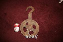 Antique Yale & Towne Nautical Barn Pulley Wheel Hook LARGE Stanford Conn