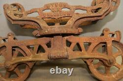 Antique barn hay trolley Myers OK unloader collectible farm tool for display