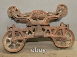 Antique barn hay trolley Myers OK unloader collectible farm tool for display