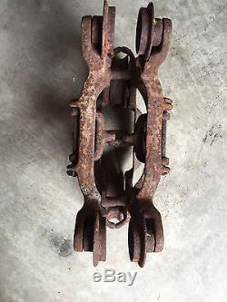 Antique cast iron hay trolley farm unloader barn pulley vintage tool
