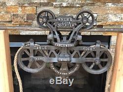 Antique hay trolley barn pulley cast iron farm tool vintage hay carrier unloader