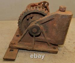 Antique mining 2 ton hand winch Nowry Bros Denver CO collectible truck jeep tool