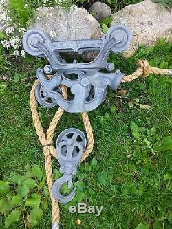 Antique ney mfg climax hay trolley cast iron vintage barn tool