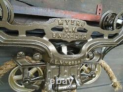 Antique/primitive F. E Myers Hay Trolley Restored Rustic Decor Lighting/w Track