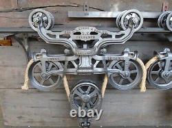 Antique/primitive F. E Myers Matching Hay Trolleys Restored Rustic Decor Light