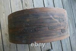 Antique wood flat belt pulley 18 inch dia. 3.5 inch bore 6.5 in wide steampunk