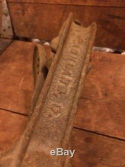 Ashland Hay Trolley Myers Pulley Rope Hook Antique Cast Iron Farm Fork Knife