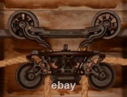 BEAUTIFULLY ORNATE Vintage 1800s Myers Hay Barn Trolley Carrier Farmhouse Pulley