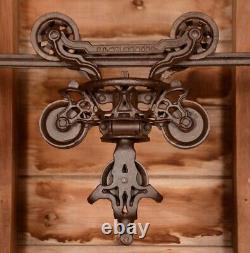 Beautiful ORNATE Vintage FE Myers 4 Hay Trolley Carrier Barn Pulley Late 1800s