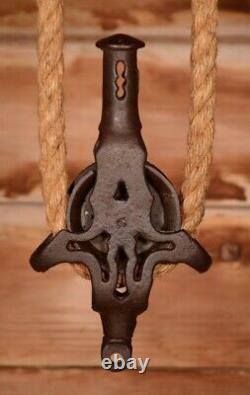 Beautiful ORNATE Vintage FE Myers 4 Hay Trolley Carrier Barn Pulley Late 1800s