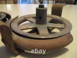 Big Pair, Early, Rare Cast Brass-bronze & Steel Pulleys, Industrial-marine-farm