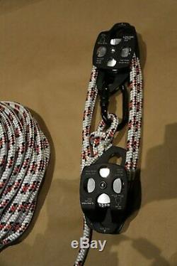 Black Stealth block & tackle 7500Lb pulley system 100 feet 1/2 Double Braid Rope