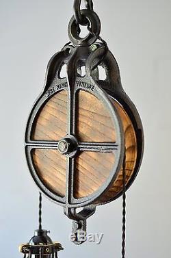 Black Wood and Steel Barn Pulley