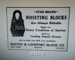 Block And Tackle Pulley Wood Barn Hay STAR BRAND Boston Lockport vintage tool