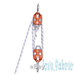 Block and Tackle 7100Lb Climbing Pulley 7/16 Kermantle Rope Rescue Hauling Kit