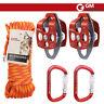 Block and Tackle System Kit 32kN Pulley 11.5mm Rope for Rescue Hauling Rigging