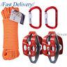 Block and Tackle System Kit 32kN Pulley with 7/16 Rope Kit for Rescue Hauling