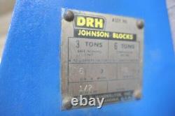 Blue & Red DRH Johnson Blocks Model 3 Heavy Duty 6 Ton 1/2 Steel Snatch Pulley